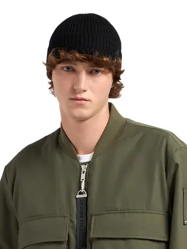 Moose Knuckles Men's Trimble Rib-Knit Wool Skull Cap | Thumbnail 2 Moose Knuckles Men's Trimble Rib-Knit Wool Skull Cap | Thumbnail 2