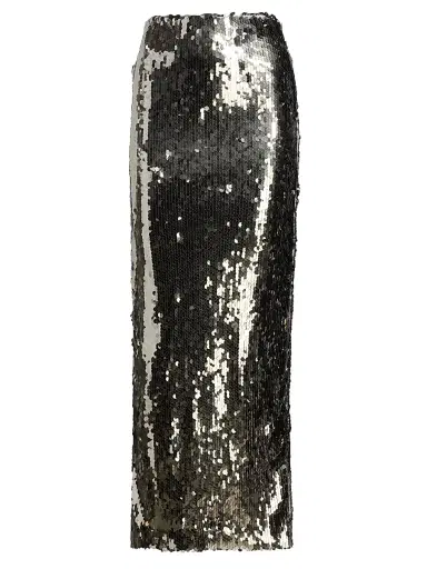 Lapointe Women's Re-Edition Sequined Stretch Pencil Midi-Skirt - Silver - Size 12 | Thumbnail 1 Lapointe Women's Re-Edition Sequined Stretch Pencil Midi-Skirt - Silver - Size 12 | Thumbnail 1