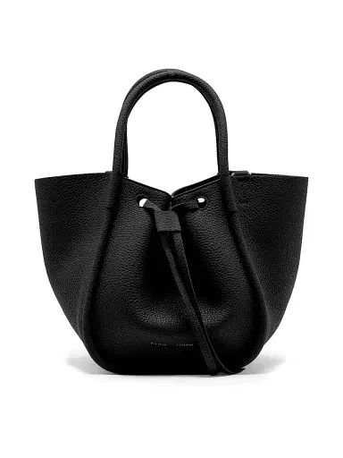 Proenza Schouler Women's Small Ruched Leather Tote Bag - Black | Thumbnail 1 Proenza Schouler Women's Small Ruched Leather Tote Bag - Black | Thumbnail 1