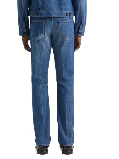Givenchy Men's Straight Fit Shadow Washed Jeans with Crease Effect - Medium Blue - Size 35 | Thumbnail 4 Givenchy Men's Straight Fit Shadow Washed Jeans with Crease Effect - Medium Blue - Size 35 | Thumbnail 4