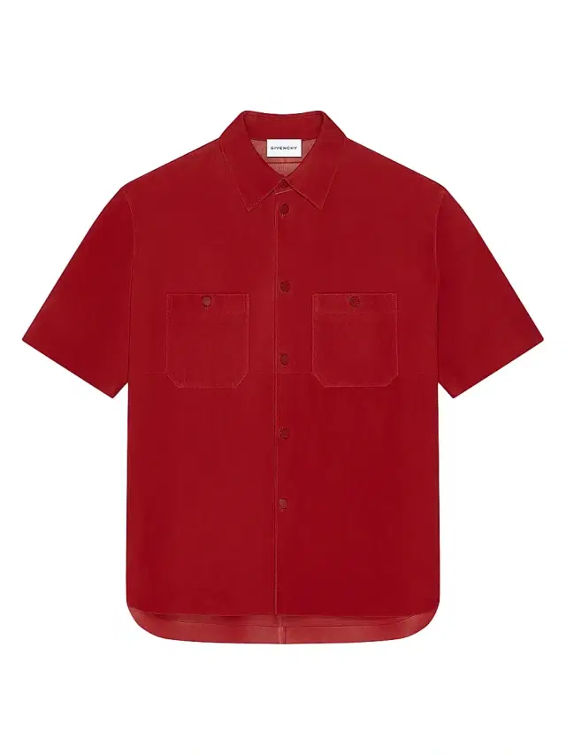 Men's Couture Seam Overshirt in Suede - Dark Red