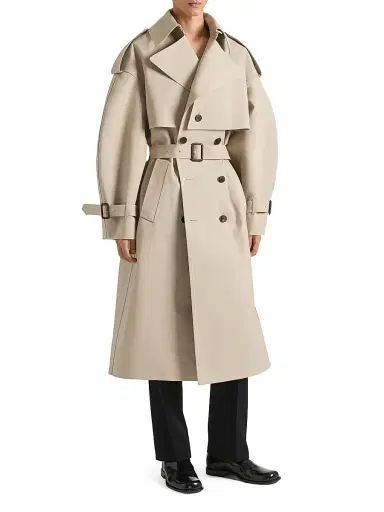 Givenchy Men's Couture Seam Trench Coat in Cotton - Beige | Thumbnail 4 Givenchy Men's Couture Seam Trench Coat in Cotton - Beige | Thumbnail 4