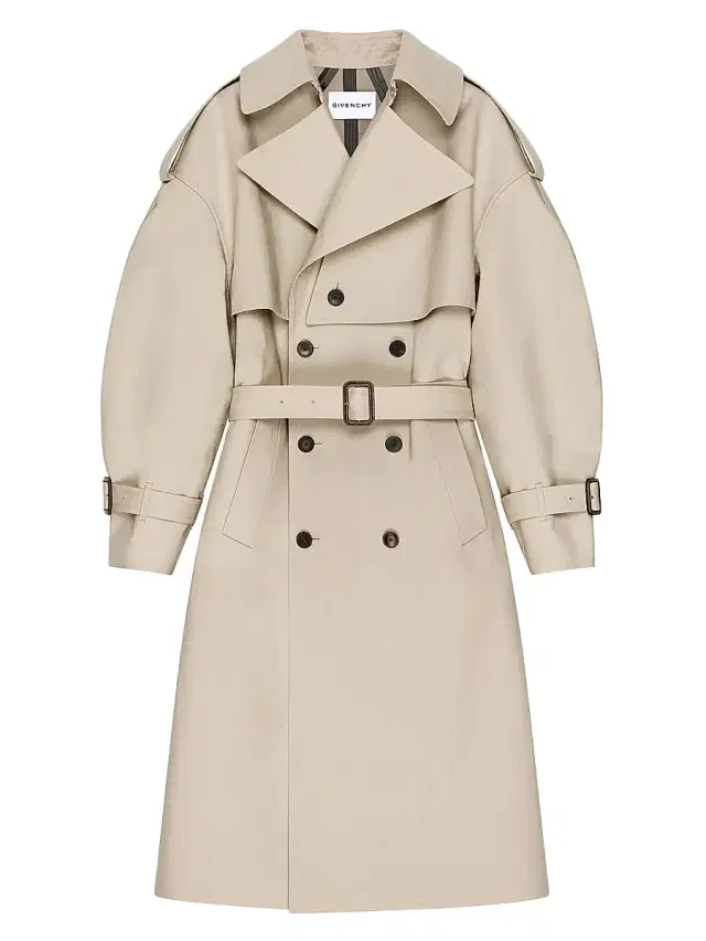 Men's Couture Seam Trench Coat in Cotton - Beige
