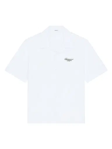 Givenchy Men's Shirt in Poplin with Stamp Print - White - Size 16 | Thumbnail 1 Givenchy Men's Shirt in Poplin with Stamp Print - White - Size 16 | Thumbnail 1