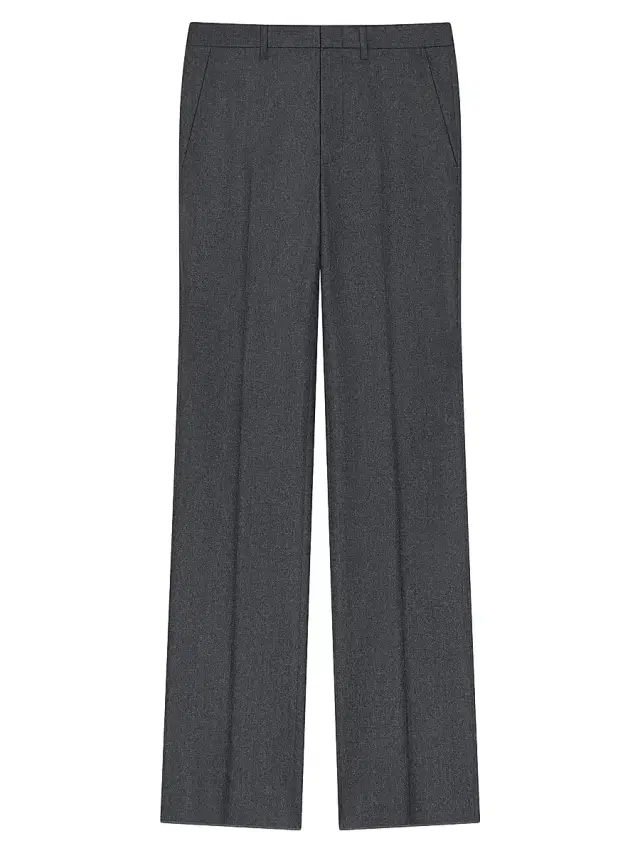 Men's Straight Leg Tailored Trousers in Flannel - Grey Mix