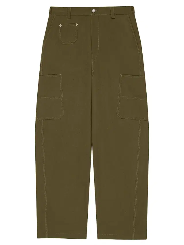 Men's Couture Seam Trousers in Cotton - Khaki