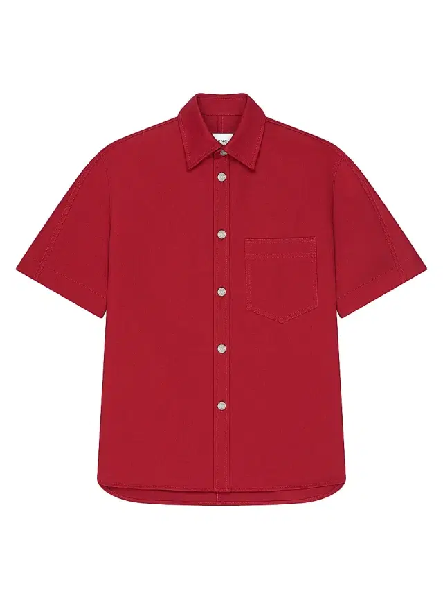 Men's Couture Seam Shirt in Overdyed Denim - Dark Red