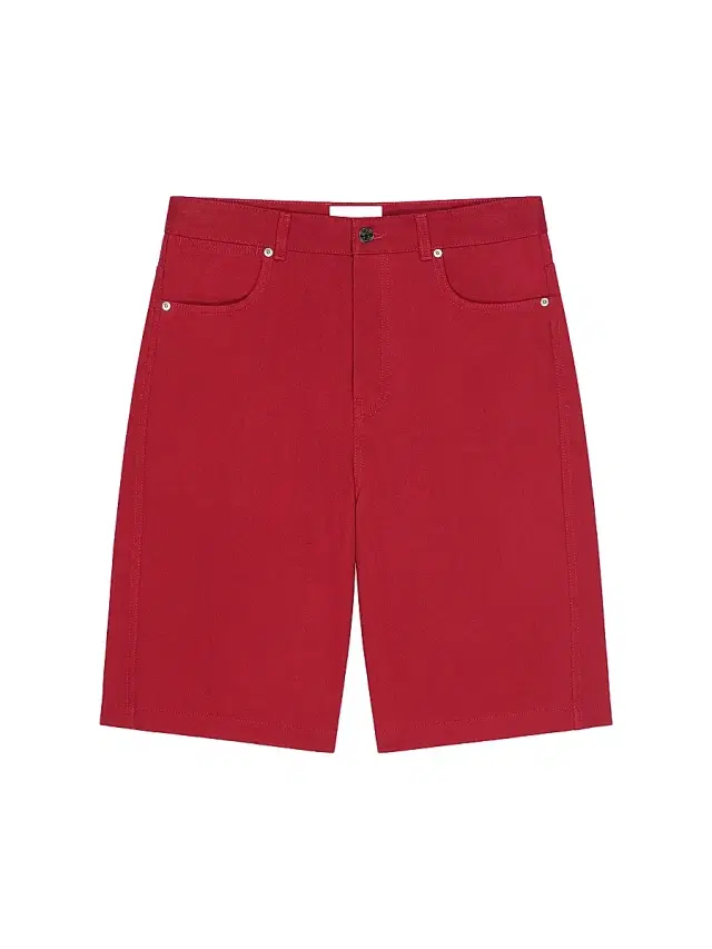 Men's Bermuda Shorts in Overdyed Denim - Dark Red