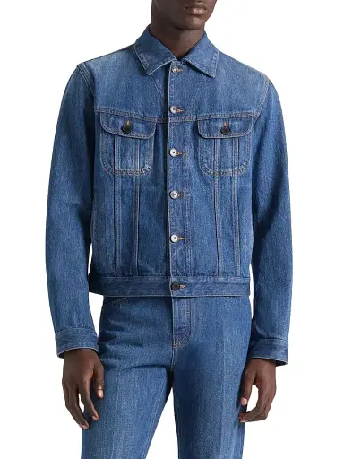 Givenchy Men's Jacket in Medium Denim - Medium Blue - Size XXL | Thumbnail 3 Givenchy Men's Jacket in Medium Denim - Medium Blue - Size XXL | Thumbnail 3