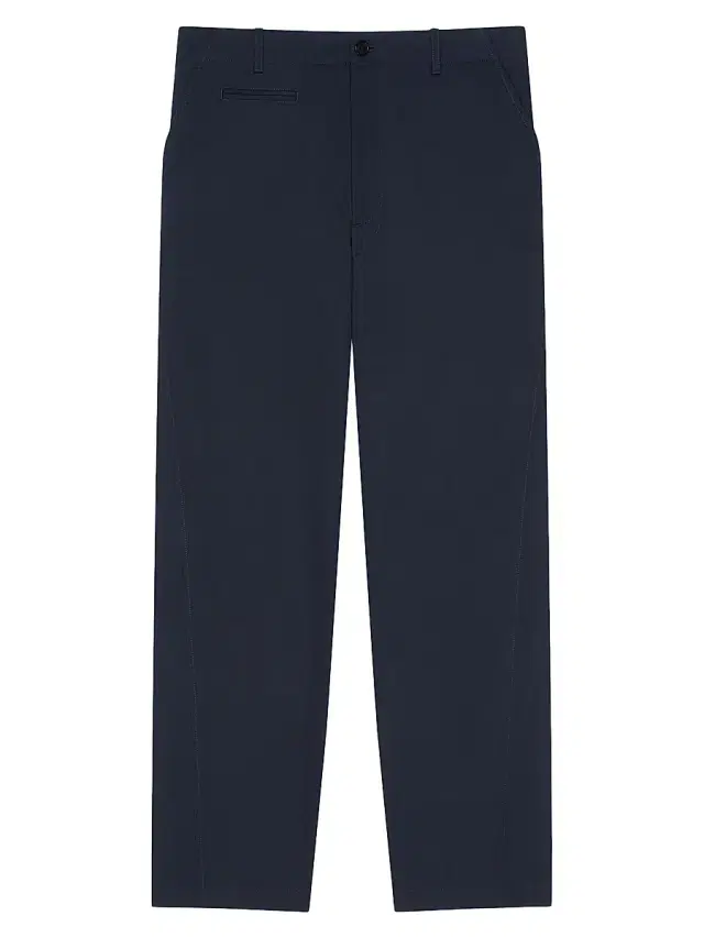 Men's Fitted Chino Trousers in Cotton - Dark Navy