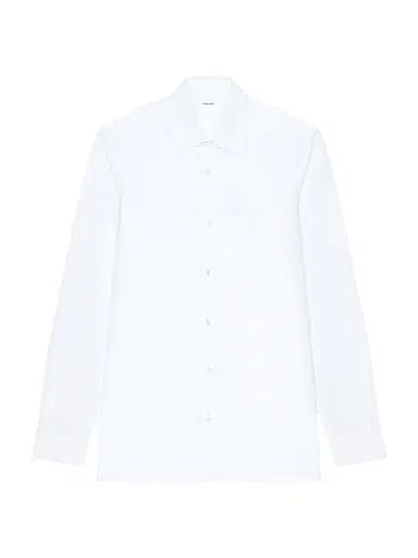 Givenchy Men's Slim Fit Shirt in Poplin with Paris Jacquard - White - Size 17.5 | Thumbnail 1 Givenchy Men's Slim Fit Shirt in Poplin with Paris Jacquard - White - Size 17.5 | Thumbnail 1
