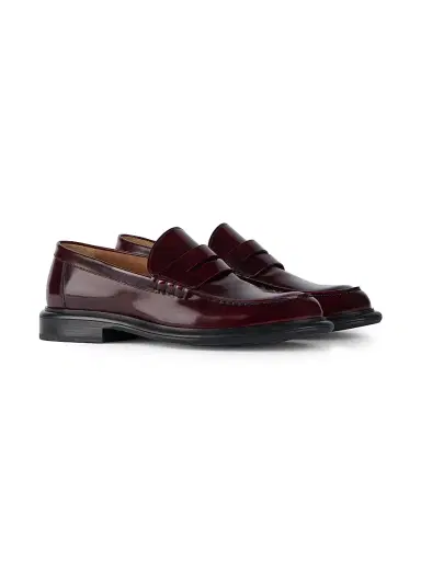 Givenchy Men's Gent Loafers in Brushed Leather - Burgundy - Size 11 | Thumbnail 2