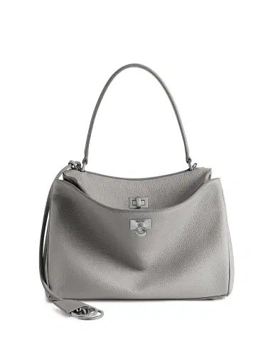 Balenciaga Women's Rodeo Small Grained Calfskin Top Handle Bag - Grey | Thumbnail 1