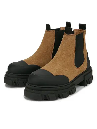 Ganni Women's Cleated Two-Tone Chelsea Boots - Cognac - Size 11 | Thumbnail 2 Ganni Women's Cleated Two-Tone Chelsea Boots - Cognac - Size 11 | Thumbnail 2