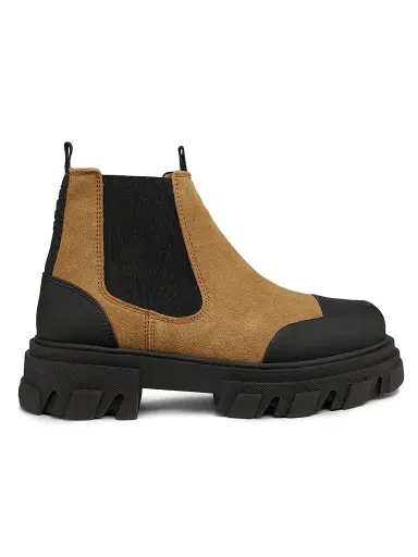 Ganni Women's Cleated Two-Tone Chelsea Boots - Cognac - Size 11 | Thumbnail 1 Ganni Women's Cleated Two-Tone Chelsea Boots - Cognac - Size 11 | Thumbnail 1