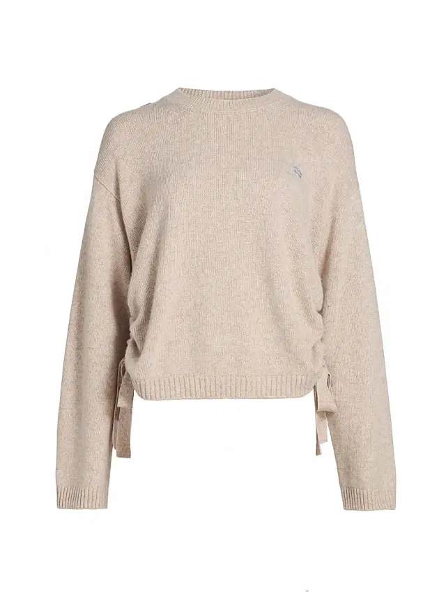 Ganni Women's Future Wool-Blend Oversized Sweater - Sand