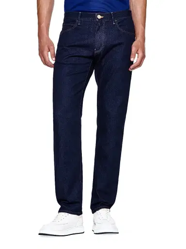Giorgio Armani Men's Five-Pocket Slim Straight-Leg Jeans - Blue Denim - Size 34 | Thumbnail 3