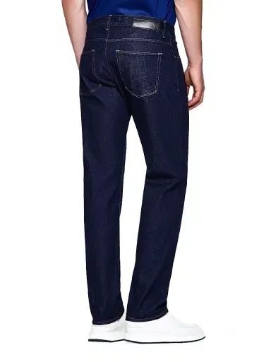 Giorgio Armani Men's Five-Pocket Slim Straight-Leg Jeans - Blue Denim - Size 34 | Thumbnail 4
