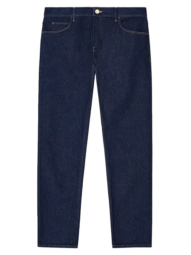 Men's Five-Pocket Slim Straight-Leg Jeans - Blue Denim