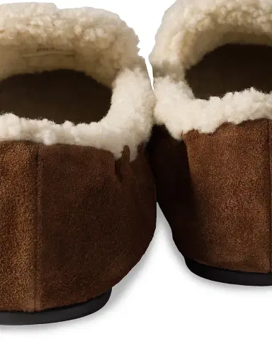 Miu Miu Women's Ruches Suede Loafers - Brown - Size 11 | Thumbnail 3