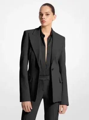 Michael Kors Collection Georgina Stretch Pebble Crepe Blazer | Thumbnail 2