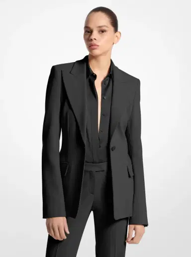 Michael Kors Collection Georgina Stretch Pebble Crepe Blazer | Thumbnail 4