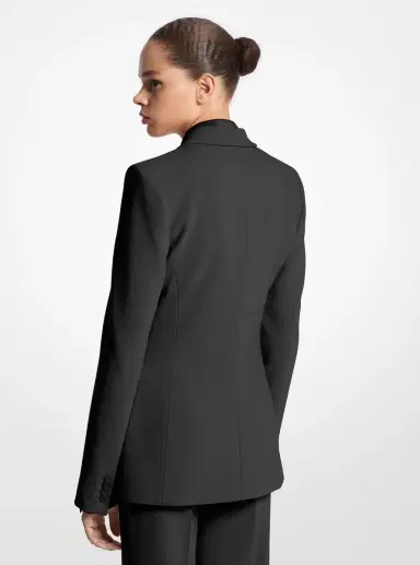 Michael Kors Collection Georgina Stretch Pebble Crepe Blazer | Thumbnail 6