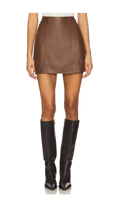 CAMI NYC Cillian Genuine Leather Mini Skirt
