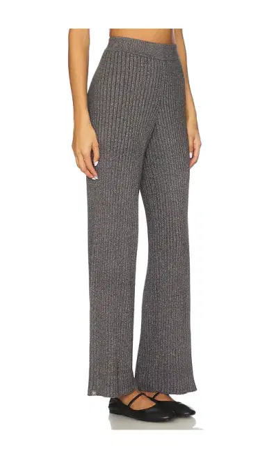 Barefoot Dreams CozyChic Ultra Lite Lurex Rib Wide Leg Pant | Thumbnail 2