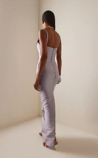 Marmar Halim Marisol Embroidered Pleated Taffeta Gown | Thumbnail 4 Marmar Halim Marisol Embroidered Pleated Taffeta Gown | Thumbnail 4