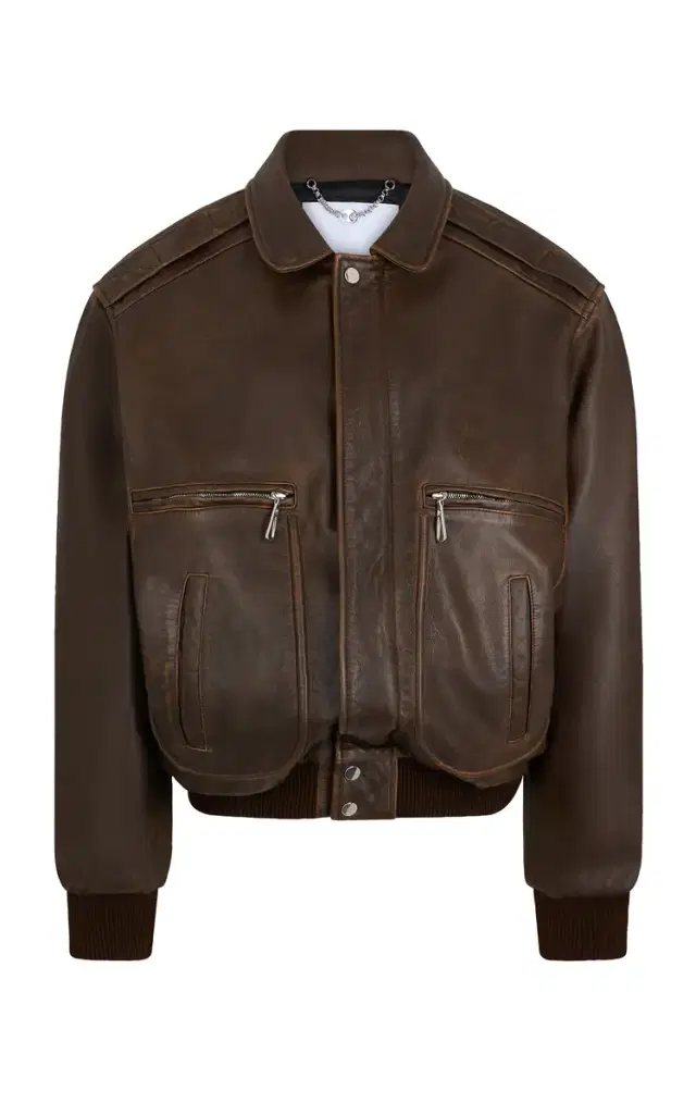 Rabanne Zip-Pocket Leather Jacket
