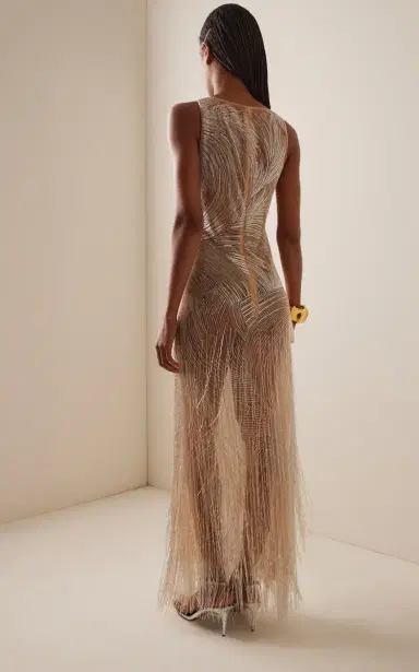 Oscar de la Renta Metallic-Fringed Gown | Thumbnail 11 Oscar de la Renta Metallic-Fringed Gown | Thumbnail 11