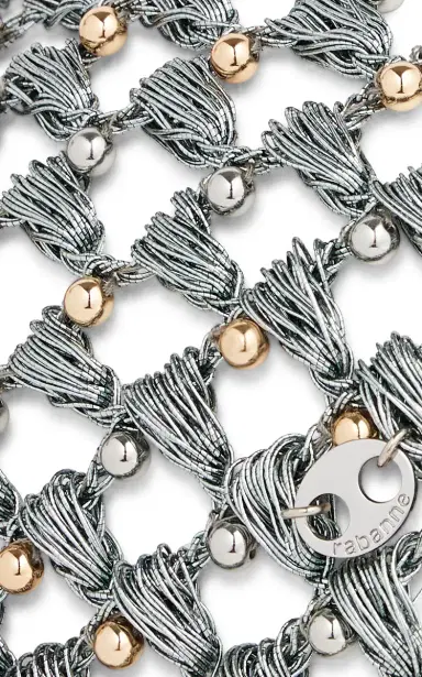 Rabanne Metallic Woven Crystal-Embellished Chain Cap | Thumbnail 3