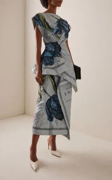Erdem Printed Asymmetric Top | Thumbnail 3 Erdem Printed Asymmetric Top | Thumbnail 3