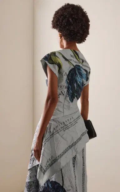 Erdem Printed Asymmetric Top | Thumbnail 4 Erdem Printed Asymmetric Top | Thumbnail 4