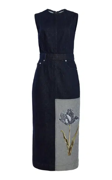 Erdem Embroidered Fluted Cotton Midi Dress | Thumbnail 7