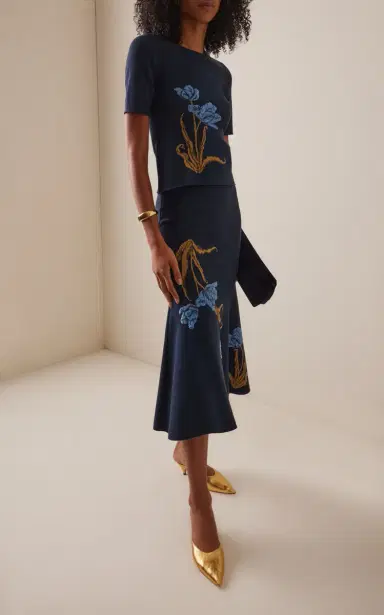 Erdem Embroidered A-Line Midi Skirt | Thumbnail 2 Erdem Embroidered A-Line Midi Skirt | Thumbnail 2