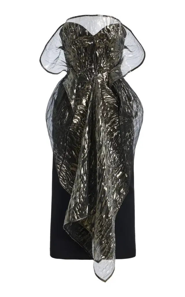 Maticevski De La Cruz Silk-Detailed Crepe Midi Dress