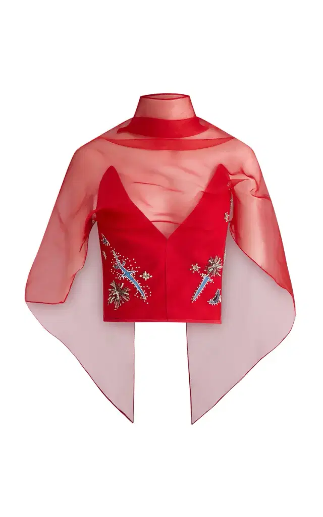 Maticevski Rebel Cause Bead-Embroidered Top