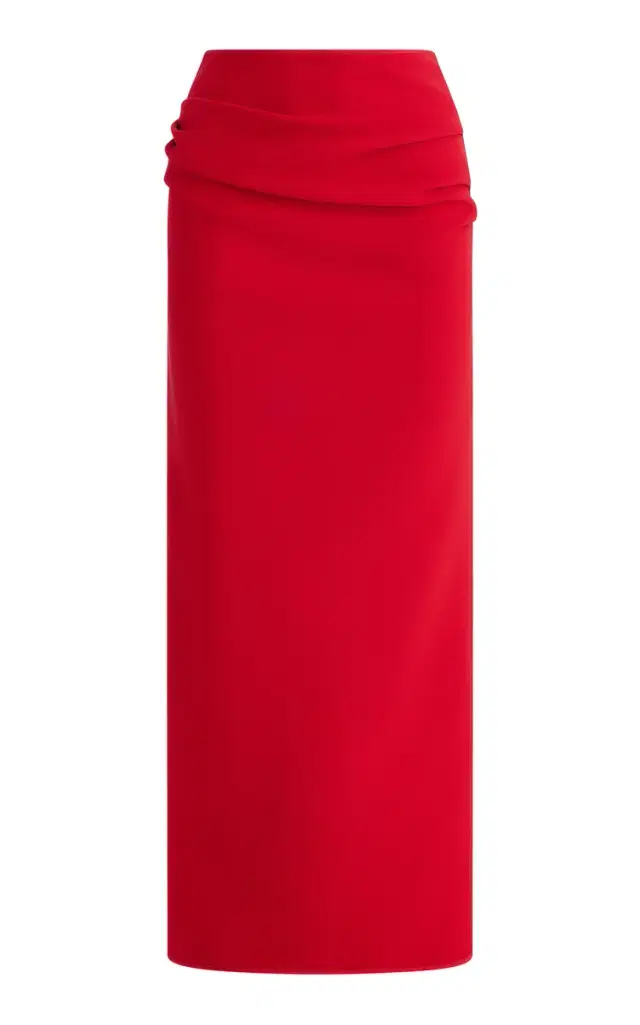 Shocking Draped Crepe Maxi Skirt