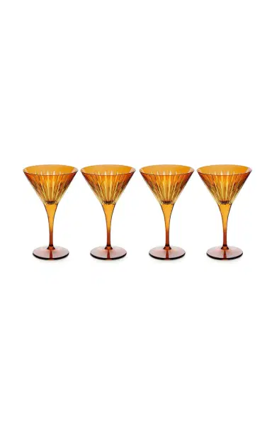L'Objet Prism Martini Glasses (Set Of 4) - Amber/Honey - N/a | Thumbnail 5