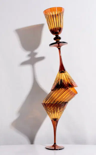 L'Objet Prism Martini Glasses (Set Of 4) - Amber/Honey - N/a | Thumbnail 6