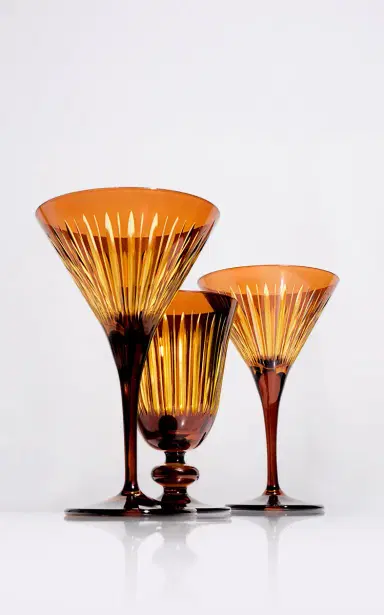 L'Objet Prism Martini Glasses (Set Of 4) - Amber/Honey - N/a | Thumbnail 7
