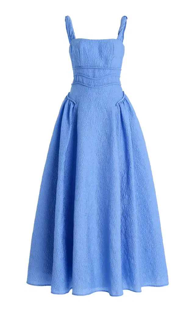 Rachel Gilbert Sophia Gathered Jacquard Maxi Dress