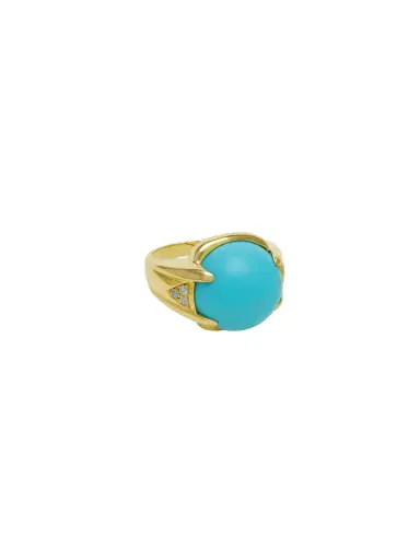 Wish Fine Jewelry 12.36ct Diamond Turquoise 18K Gold Cocktail Ring | Thumbnail 2 Wish Fine Jewelry 12.36ct Diamond Turquoise 18K Gold Cocktail Ring | Thumbnail 2