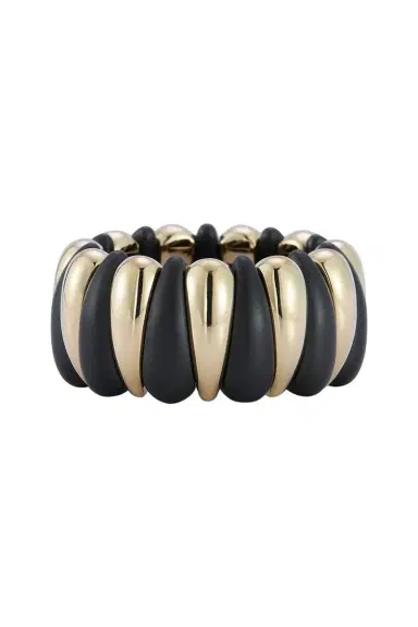 ROBERTO DEMEGLIO Alternating Matte Black Ceramic Artiglio Stretch Ring | Thumbnail 1
