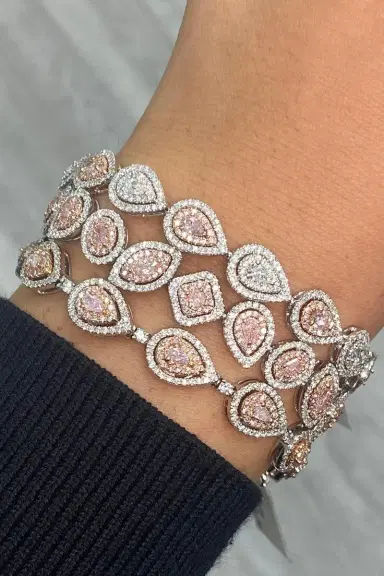 RARE COLORS BY NAMDAR Pink White Diamond Alternating Bracelet | Thumbnail 3