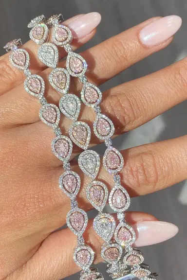 RARE COLORS BY NAMDAR Pink White Diamond Alternating Bracelet | Thumbnail 4