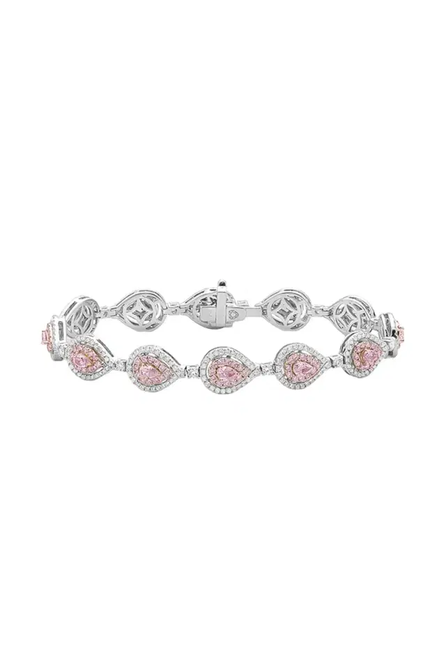 Pink White Diamond Alternating Bracelet