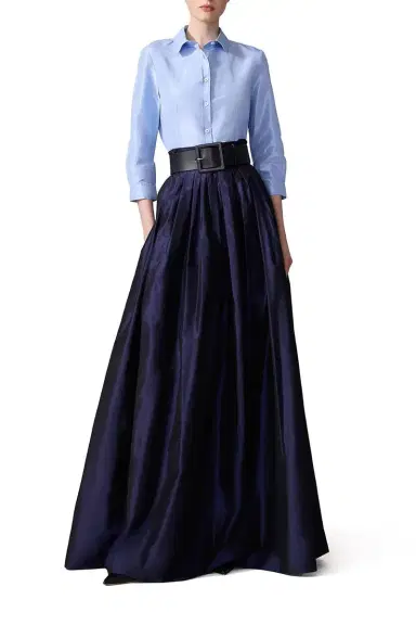Carolina Herrera Taffeta Shirt - Sky Blue | Thumbnail 2